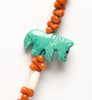 Reversible Chinese Turquoise Horse Pendant Fetish Necklace