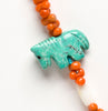 Reversible Chinese Turquoise Horse Pendant Fetish Necklace