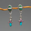 Dragonfly Cross Dangle Earrings