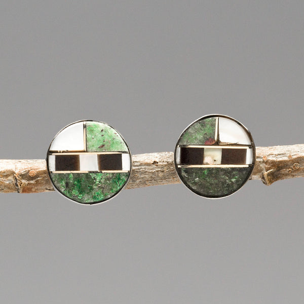 Ruby In Fuchsite Post Earrings