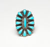 Dreamy Blue Turquoise Cluster Work Ring
