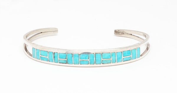Elegant Turquoise Channel Inlay Cuff Bracelet