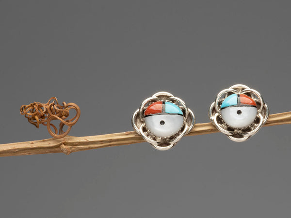 Small Zuni Sunface Post Earrings