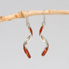 Red Coral Spiral Earrings