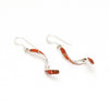 Red Coral Spiral Earrings