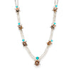 Kingman Turquoise & Cowry Shell Turtle Necklace
