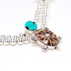 Kingman Turquoise & Cowry Shell Turtle Necklace