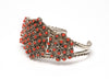 Red Coral Snake Eye Cuff Bracelet