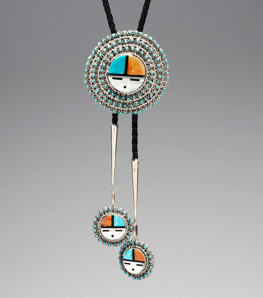 Zuni Sunface Bolo Tie