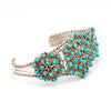 Turquoise Snake Eye Petit Point Cuff Bracelet