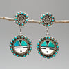 Raincloud & Sunface Turquoise Dangle Earrings