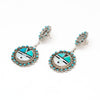 Raincloud & Sunface Turquoise Dangle Earrings
