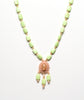 Lemon Chrysoprase & Pink Mussel Shell Beaded Necklace