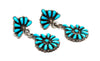 Sleeping Beauty Turquoise Cluster Work Earrings