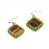 Beaded Tiger's Eye Dangle Earrings