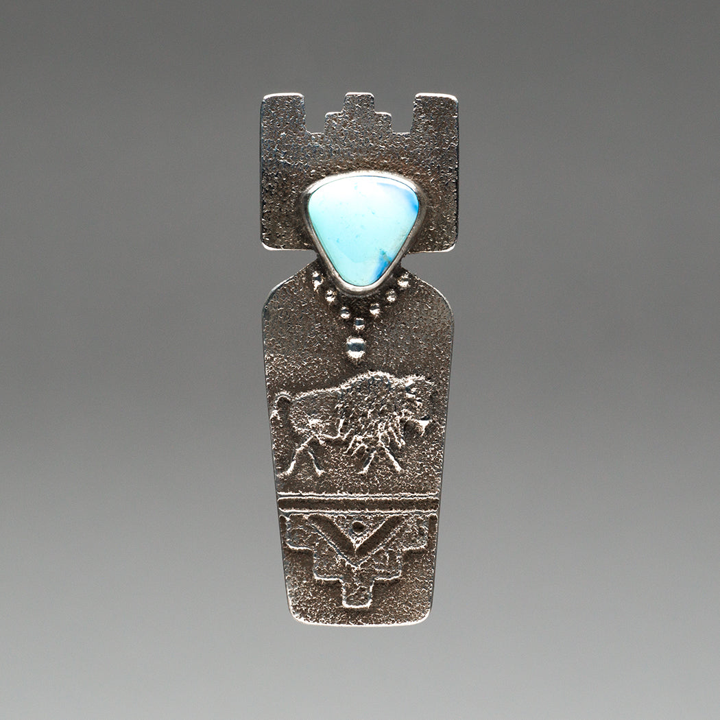 Golden Hills Turquoise Bison Spirit Pendant