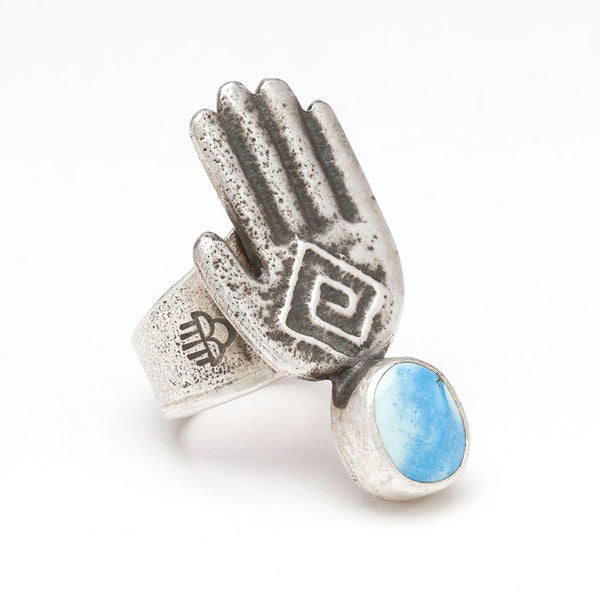 Golden Hills Turquoise Tufa Cast Hand Ring