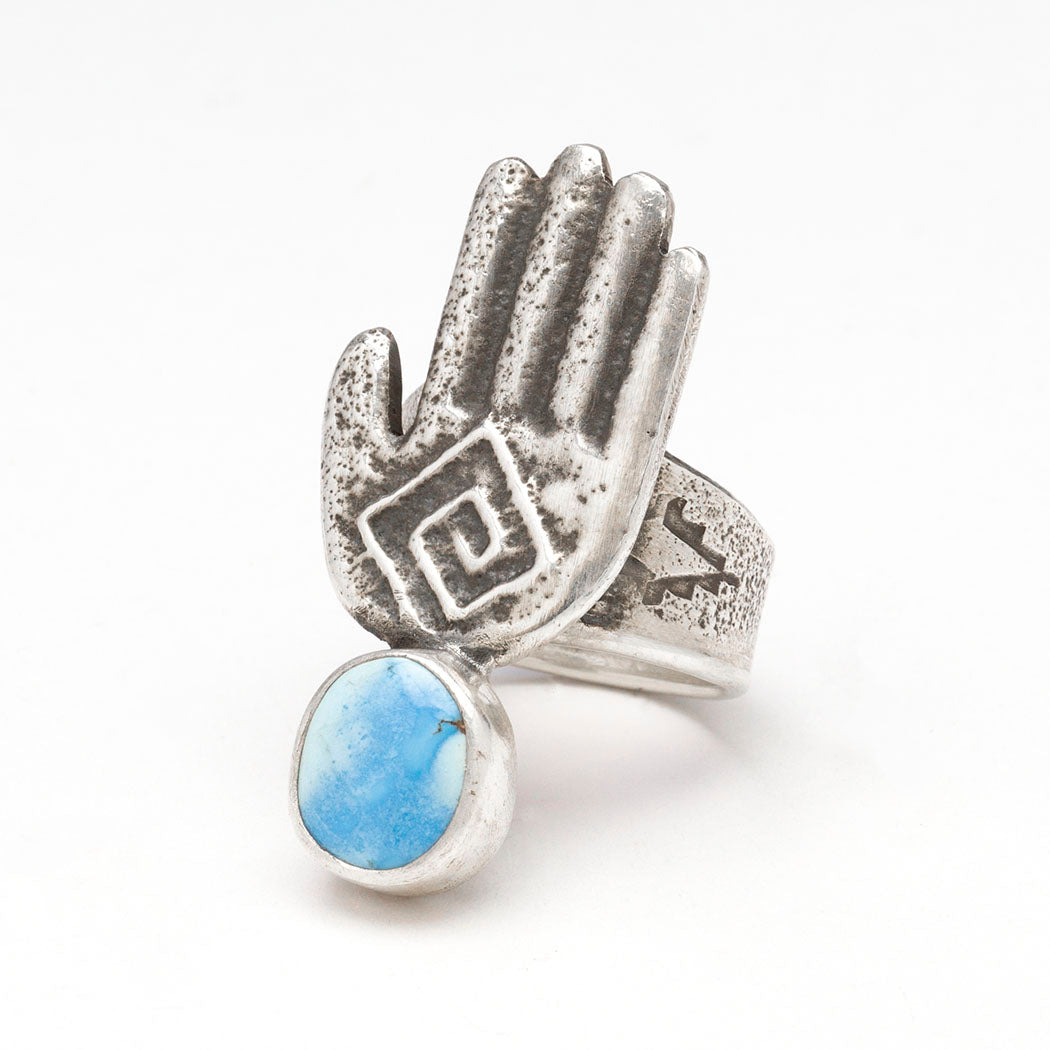 Golden Hills Turquoise Tufa Cast Hand Ring