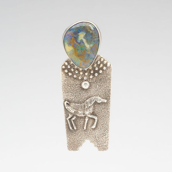 Ethiopian Opal Horse Spirit Pendant