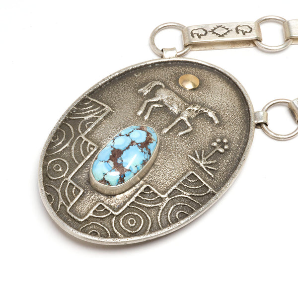 Golden Hills & Ithaca Peak Turquoise Horse Pendant Necklace