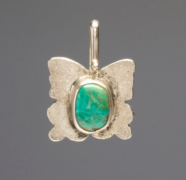 Reversible Tufa Cast & Turquoise Butterfly Pendant