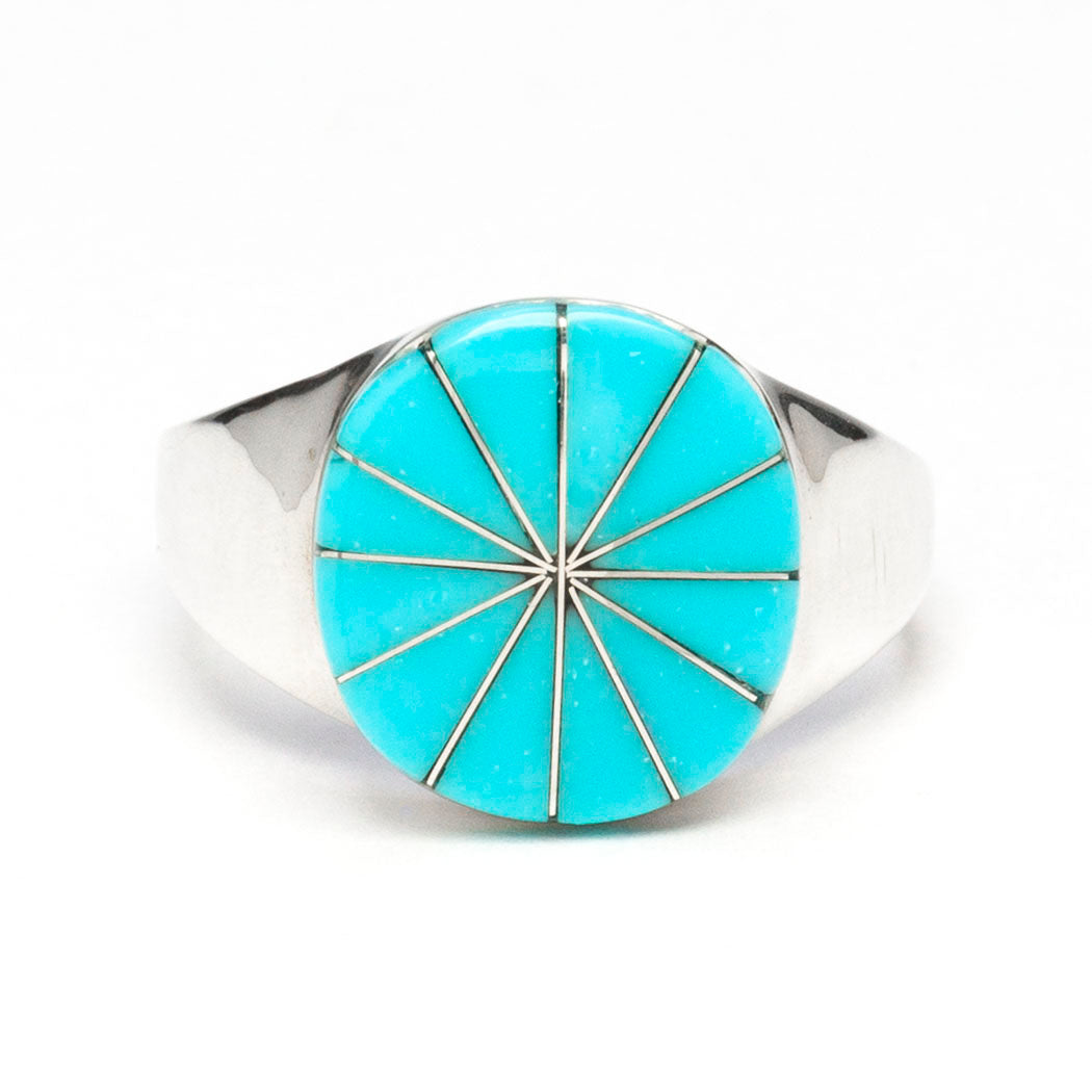 Kingman Turquoise Channel Inlay Ring