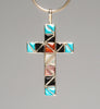 Colorful Channel Inlay Cross Pendant