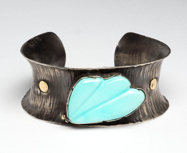 Sleeping Beauty Turquoise Hollow Form Cuff Bracelet