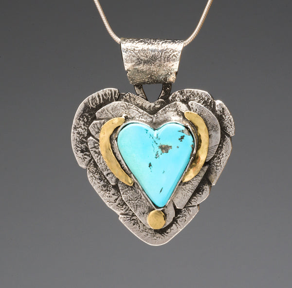 Sleeping Beauty Turquoise Heart Pendant
