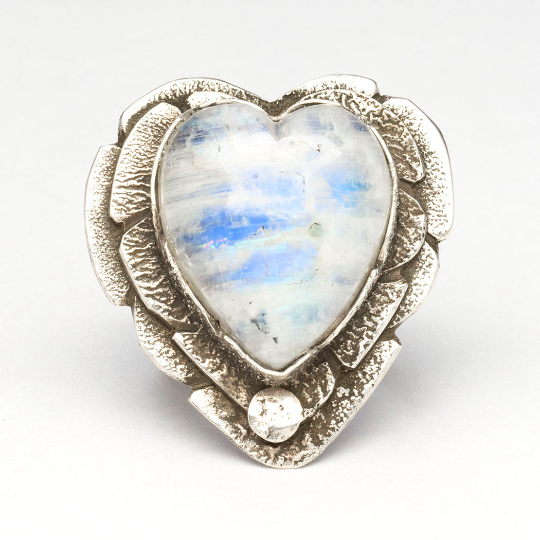 Moonstone Heart Ring