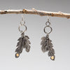 Reticulated Sterling Silver & 18K Gold Feather Earrings