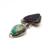 Carved Sugilite & Nevada Turquoise Pendant