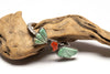 Carved Turquoise & Coral Cuff Bracelet