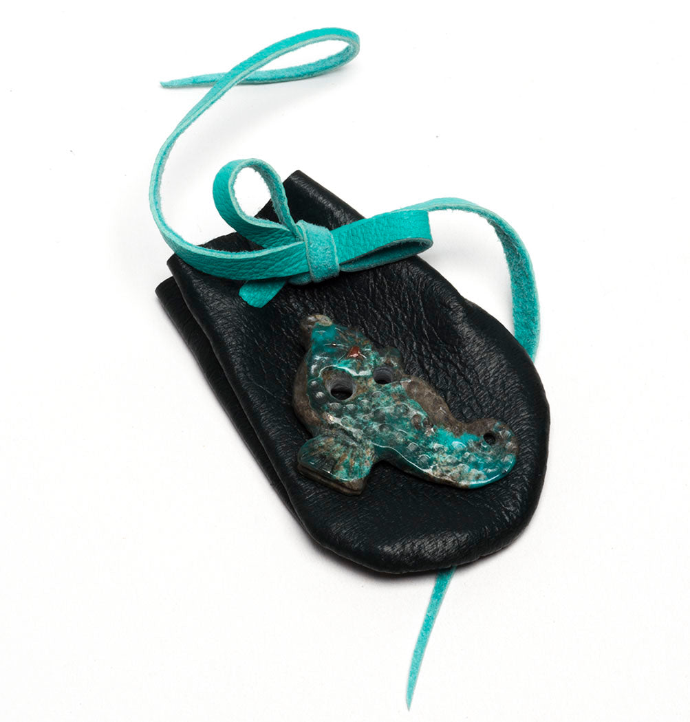Sweet Seahorse & Leather Pouch