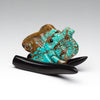 #8 Mine Turquoise Elephant & Jet Tusk Base
