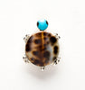 Speckled Cowry Shell Turtle Pin