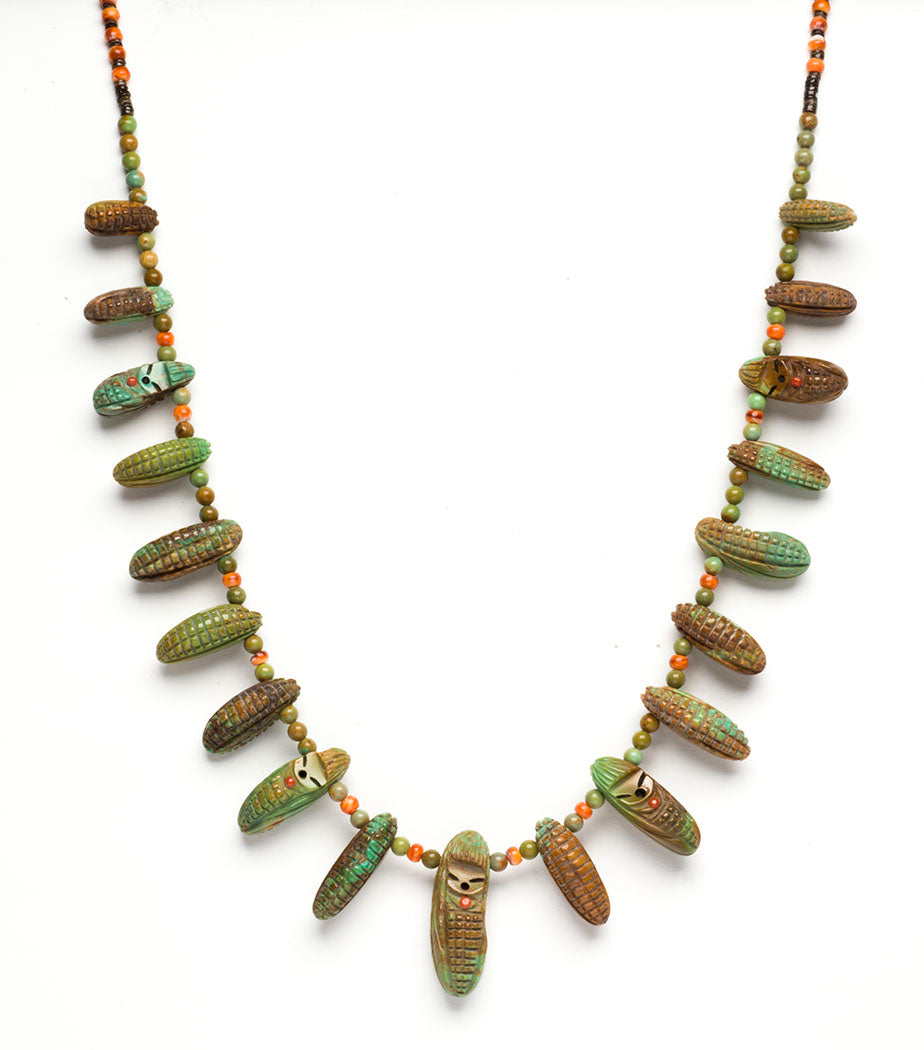 Elisa Turquoise Corn Maiden & Corn Reversible Necklace