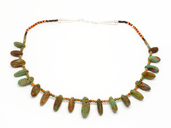 Elisa Turquoise Corn Maiden & Corn Reversible Necklace