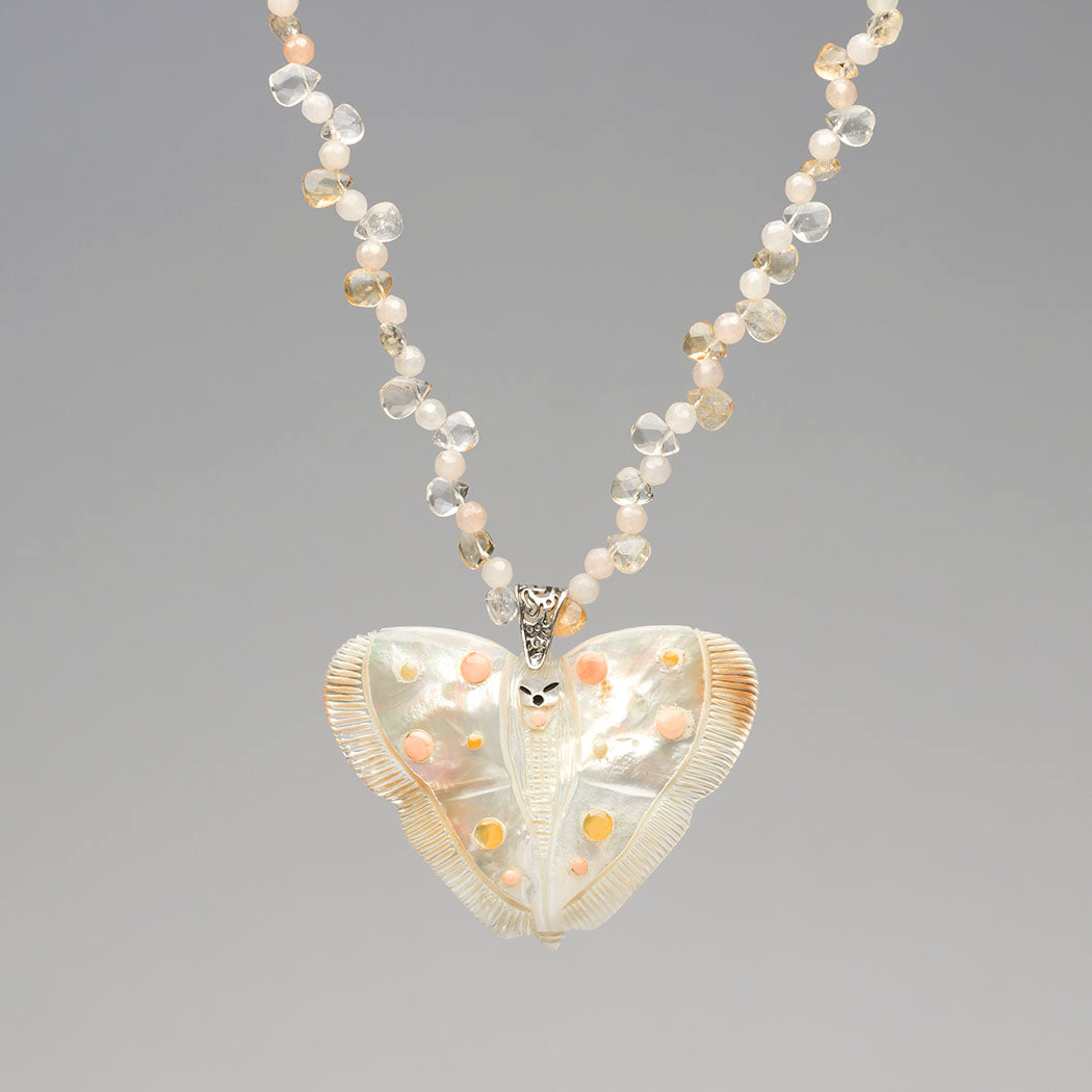 Reversible Butterfly Corn Maiden Pendant Necklace