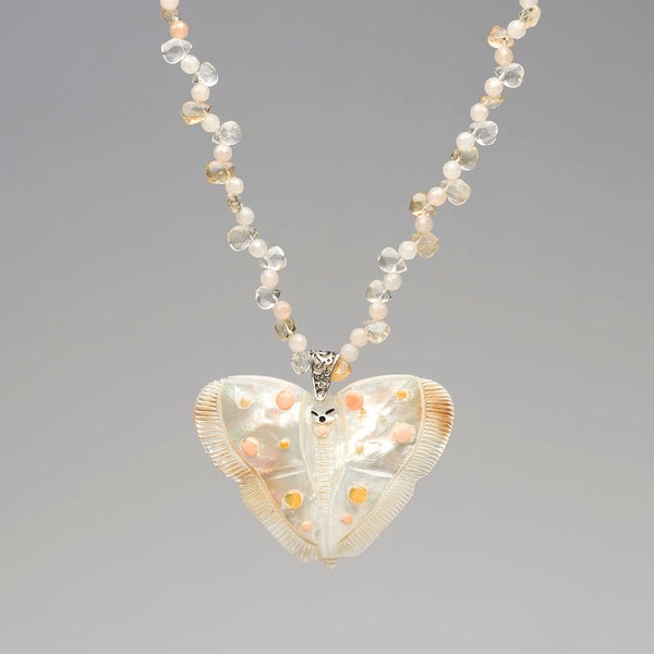 Reversible Butterfly Corn Maiden Pendant Necklace