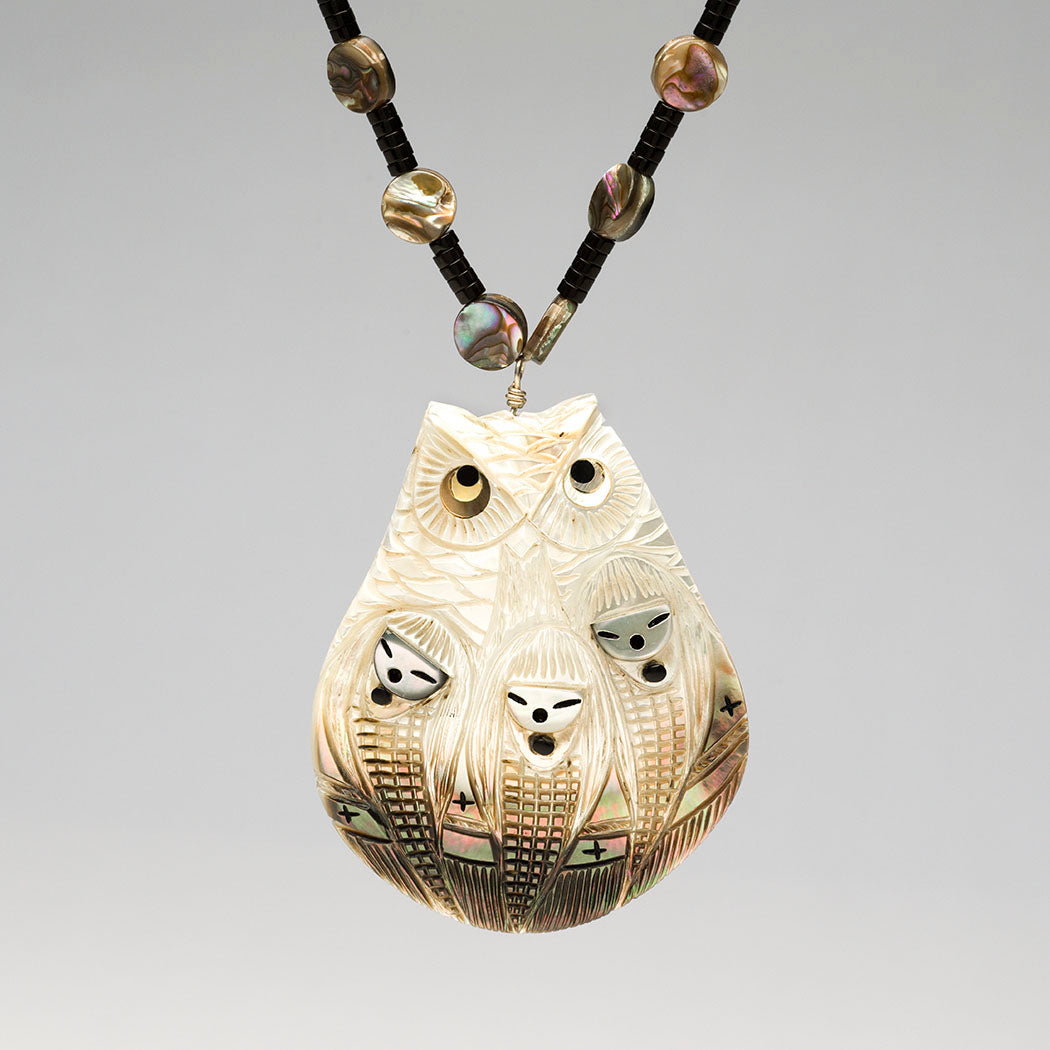 Grandfather Owl & Corn Maidens Pendant Necklace