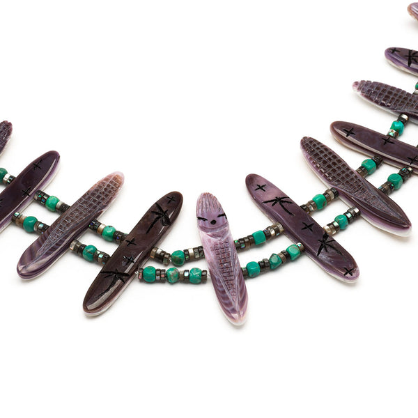 Quahog Wampum Corn Maiden Double-Strand Necklace