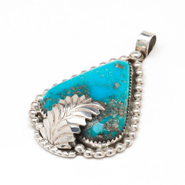Morenci Turquoise Leaf Pendant