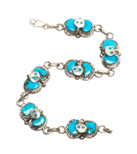 Kingman Turquoise Snake Link Bracelet