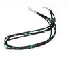 Triple Strand Jet & Turquoise Heishe Necklace