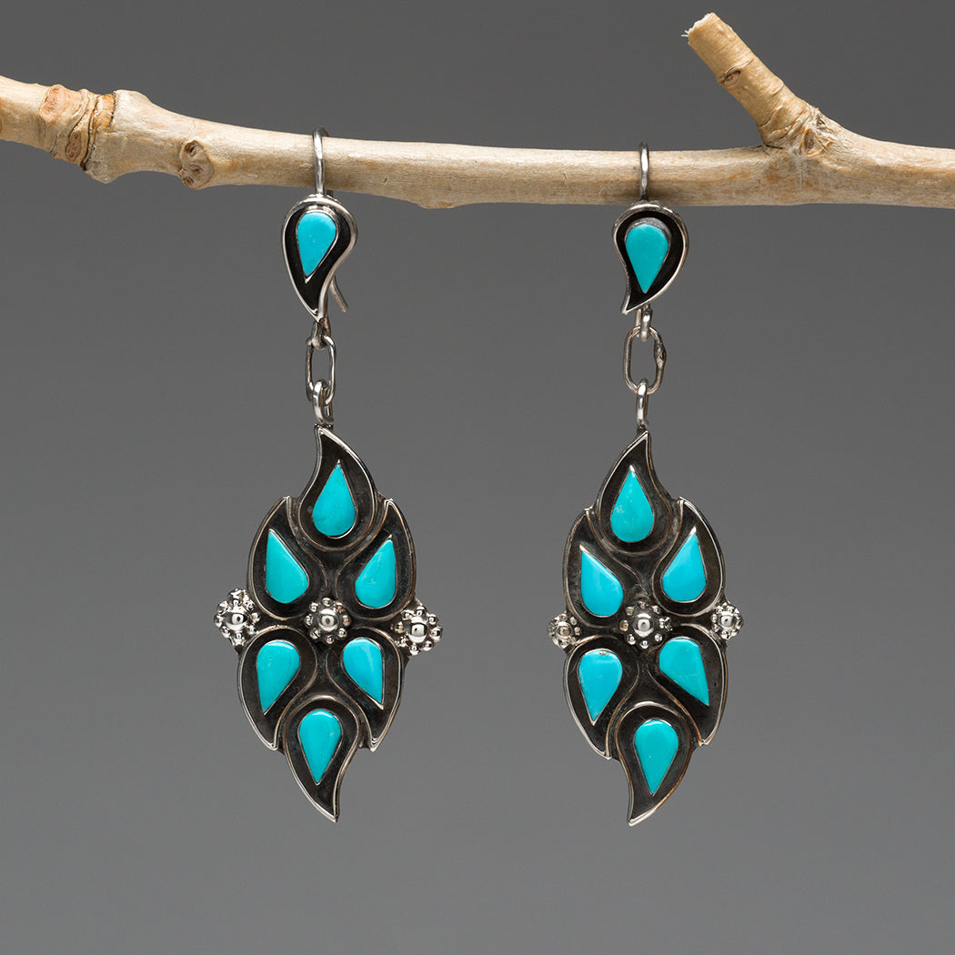 Splashing Rain Kingman Turquoise Earrings