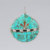 Blooming Scarlet Trumpet Mosaic Pendant