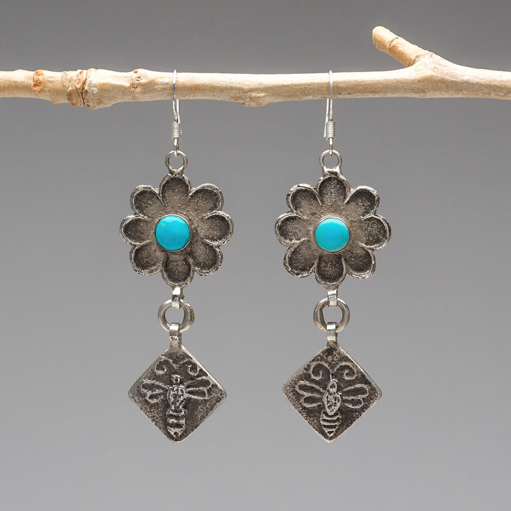 Blossoms & Bees Dangle Earrings