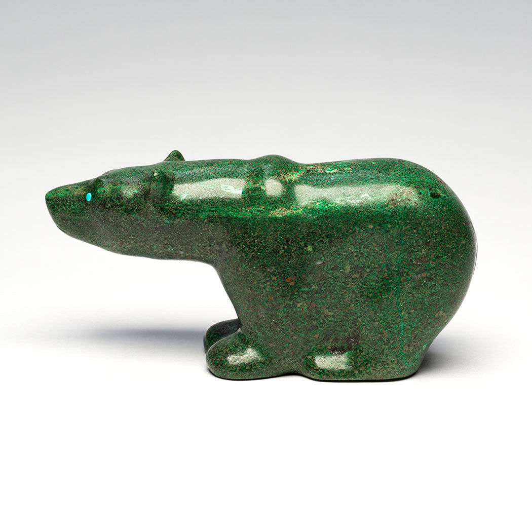 Zuni Chrysocolla With Malachite Bear