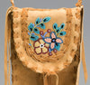 Large Floral-Beaded Deerskin Pouch